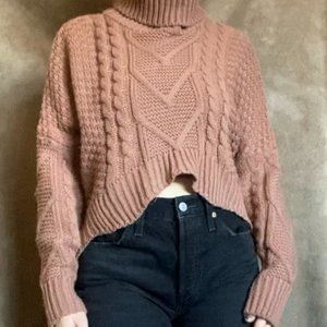 Brown Knit Turtleneck